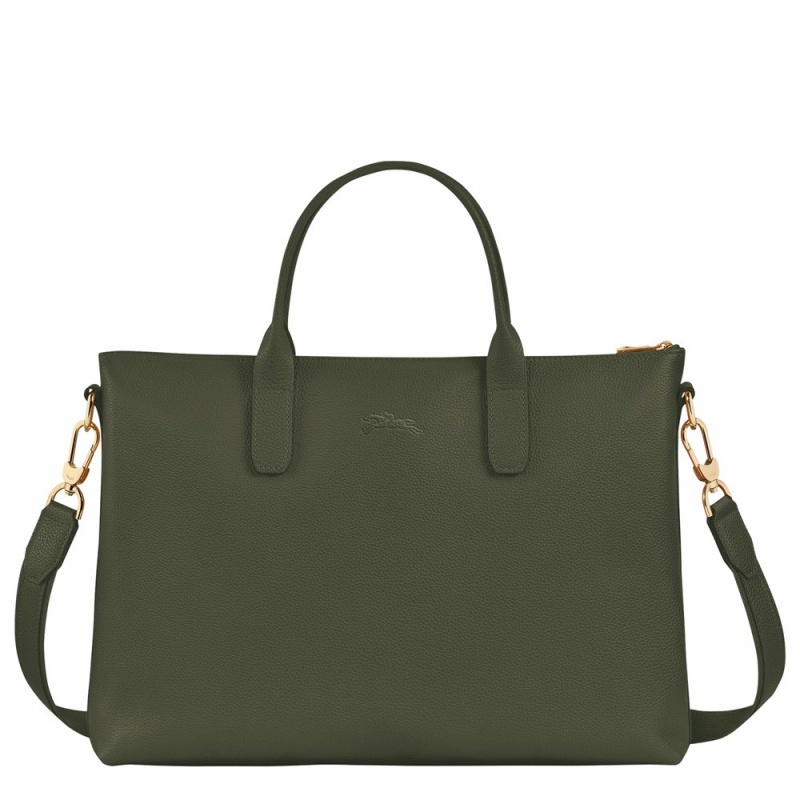 Green Longchamp Le Foulonne S Women's Briefcase Bags